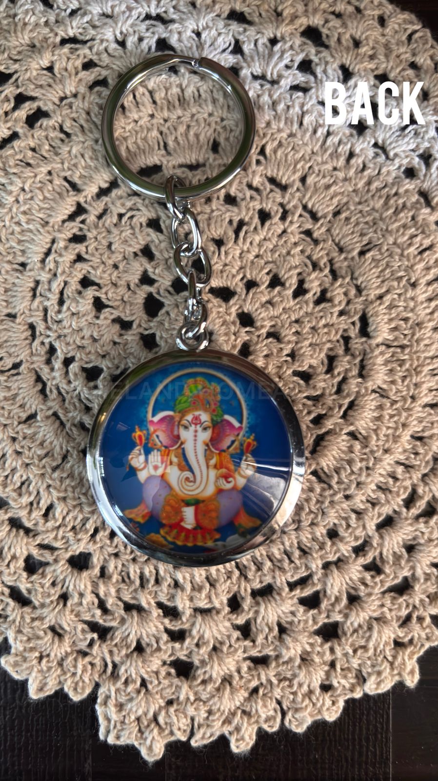 Metal Vinayagar Keychain - 4x1.3 inches