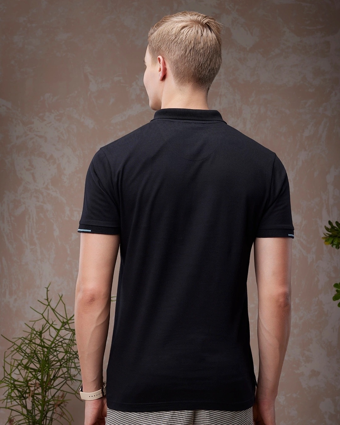 Men's Polo Black T-Shirt - Large