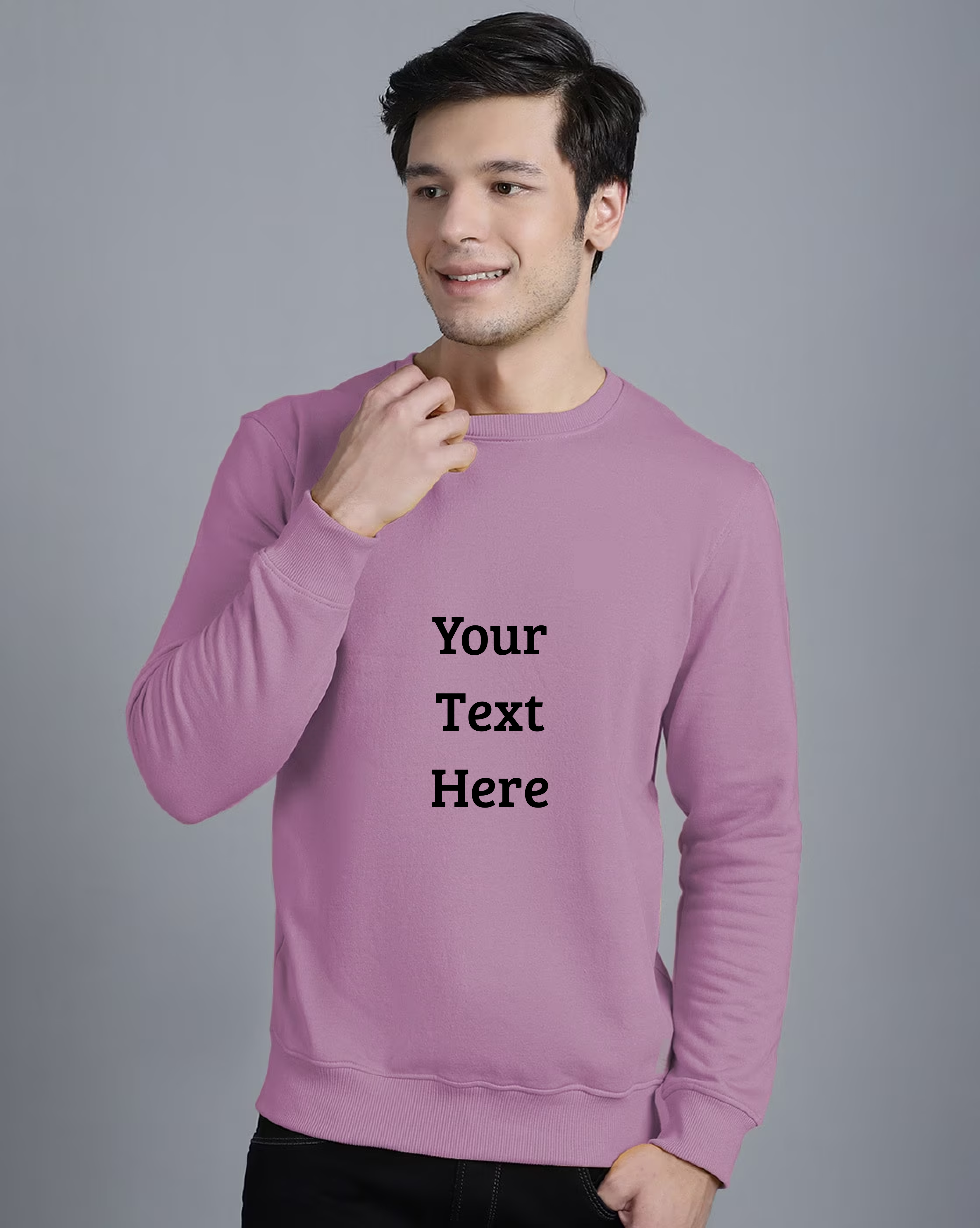 Customised Men Regular Fit Sweatshirt - Purple