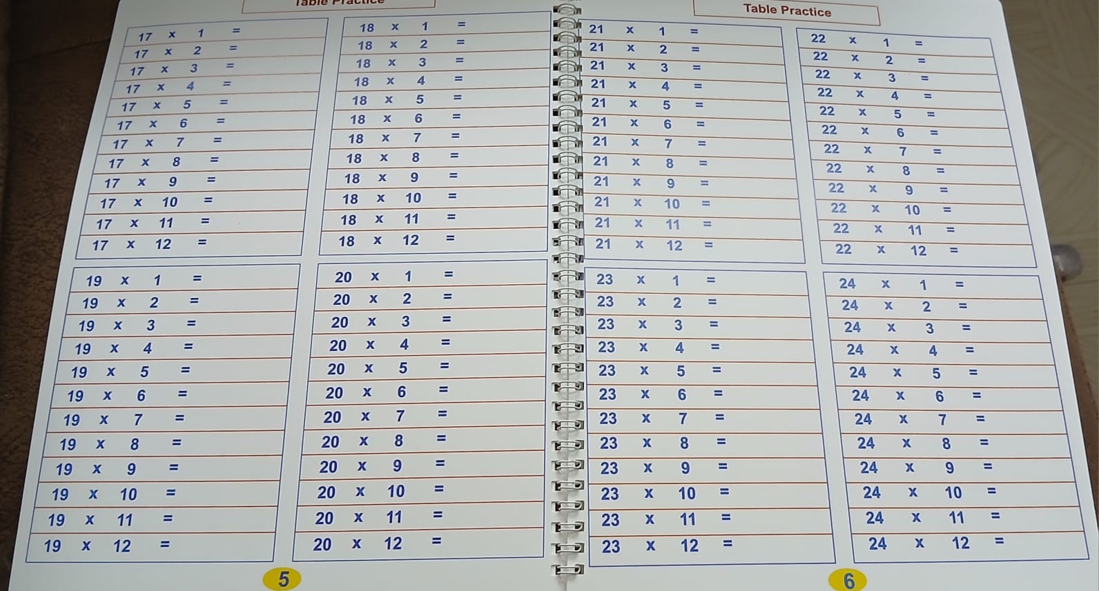 Re-writable Book - Tables